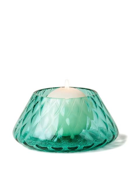  Venini Lele Textured Candle Holder - Green 