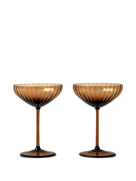  Venini Lyon Champagne Glasses - Brown 