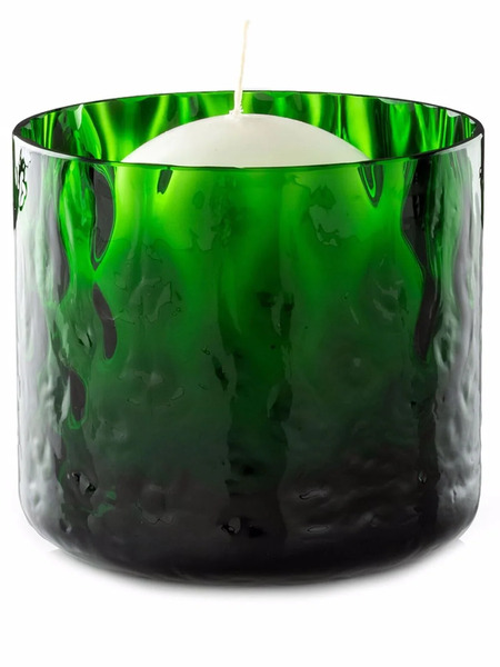  Venini Night In Venice Candle Holder - Green 