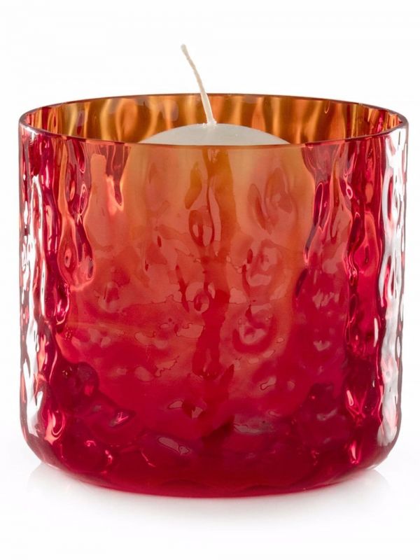  Venini Night In Venice Candle Holder - Red 