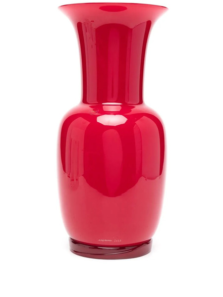  Venini Opalini Blown Glass Vase - Red 