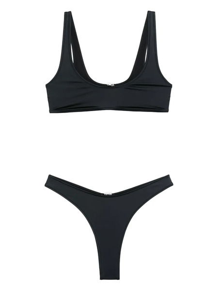  Venuja Plunge-neck Bikini Set - Black 