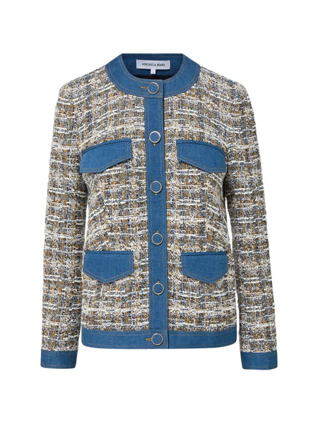  Veronica Beard Ainslie Tweed Pocket Jacket - Neutrals 