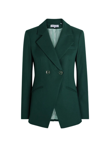  Veronica Beard Amos Dickey Double-breasted Blazer - Green 