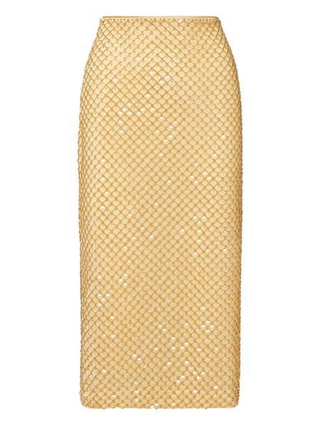  Veronica Beard Beaded Midi Skirt - Yellow 