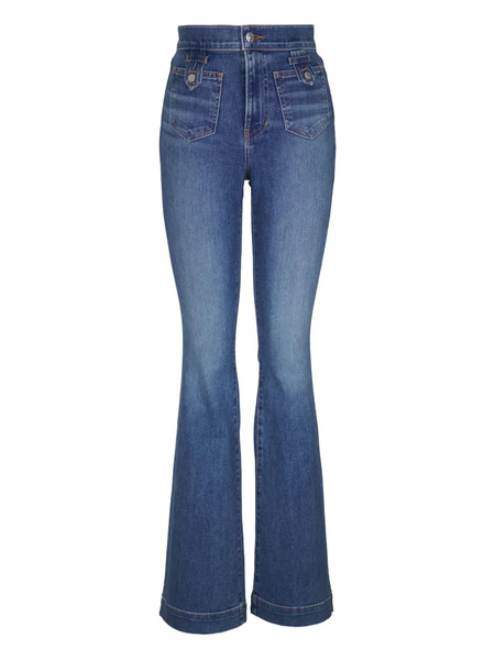  Veronica Beard Button-fly Flared Jeans - Blue 