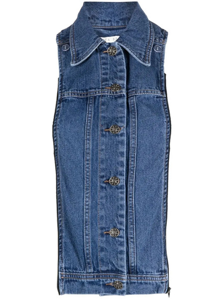  Veronica Beard Button-front Denim Vest - Blue 