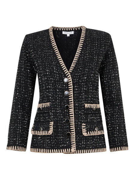  Veronica Beard Ceriani Tweed Jacket - Black 