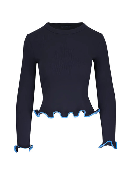  Veronica Beard Elianne Ruffled Sweater - Blue 