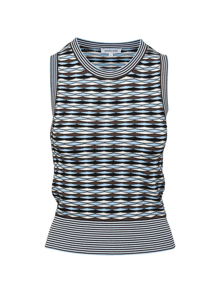  Veronica Beard Jerrel Cropped Knit Top - Blue 
