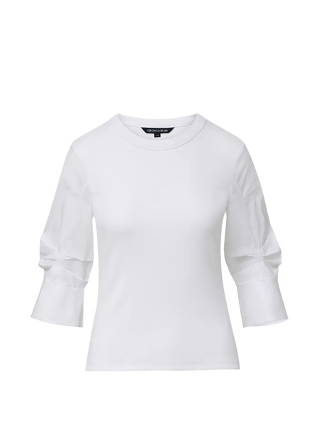  Veronica Beard Junia Ruffled-sleeve Blouse - White 
