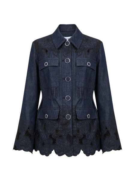  Veronica Beard Kiki Button-fastening Jacket - Blue 