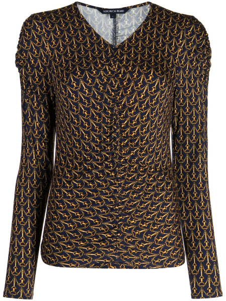  Veronica Beard Neeta Monogram Top - Blue 