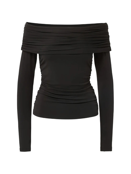  Veronica Beard Off-shoulder Ruched Top - Black 