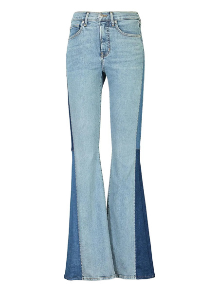  Veronica Beard Patchwork Flared Trousers - Blue 