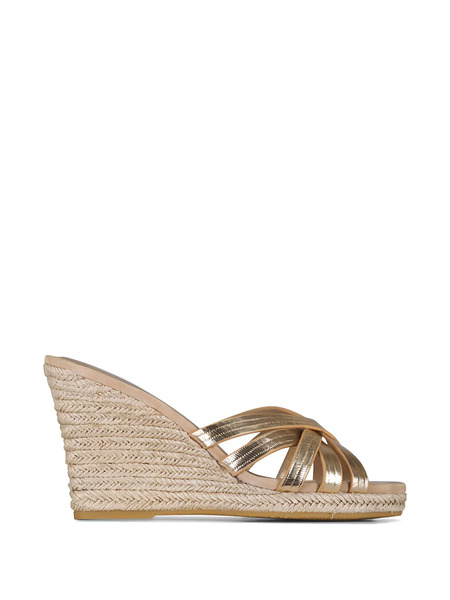  Veronica Beard Phylina Crossover-strap Espadrilles - Gold 