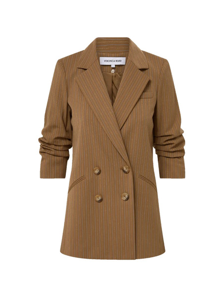  Veronica Beard Rupert Striped Double-breasted Jacket - Brown 