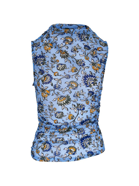  Veronica Beard Sylviani Floral Top - Blue 