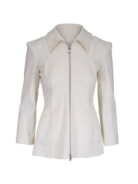  Veronica Beard Willis Zip Fitted Jacket - Neutrals 