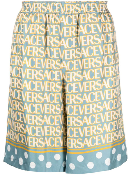  Versace Versace Allover Silk Shorts - Blue 