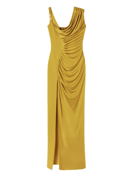  Versace Asymmetric-neck Maxi Dress - Yellow 