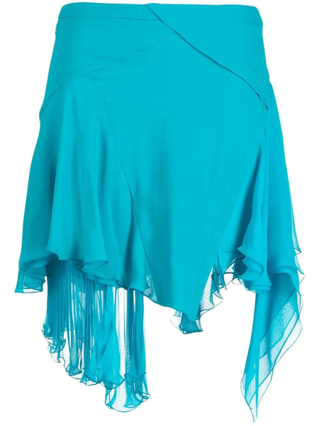  Versace Asymmetric Pleated Skirt - Blue 