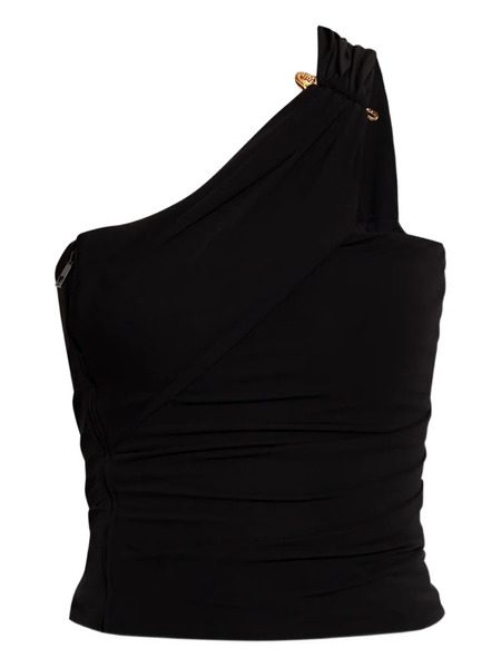  Versace Asymmetrical One-shoulder Top - Black 