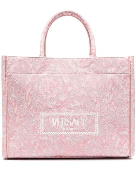  Versace Athena Barocco-print Tote Bag - Pink 