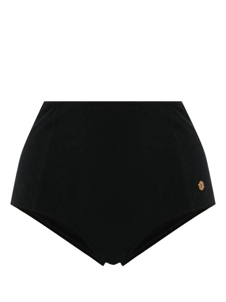  Versace Barocco-jacquard Bikini Bottoms - Black 