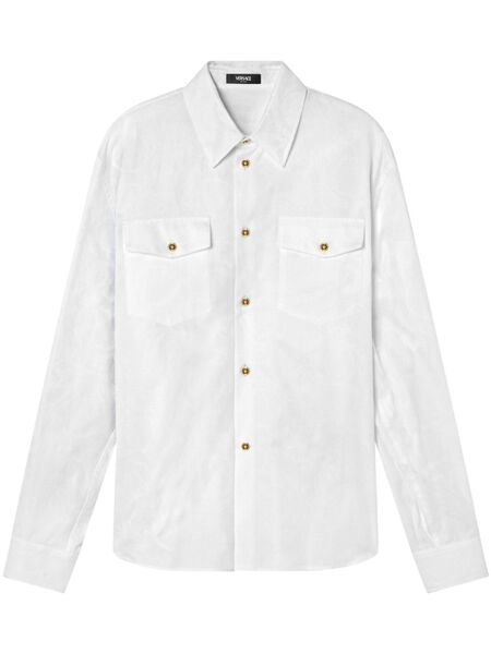  Versace Barocco-jacquard Shirt - White 