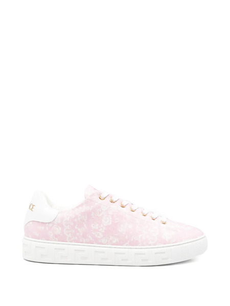  Versace Barocco-pattern Low-top Sneakers - Pink 