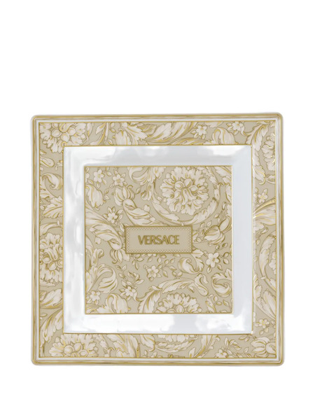  Versace Barocco-print Square Tray (22cm) - Neutrals 