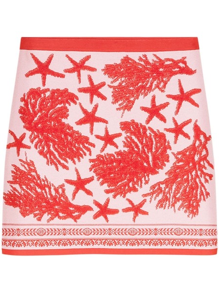  Versace Barocco Sea Knitted Mini Skirt - Red 