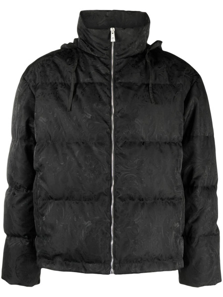 Versace Barocco Silhouette Jacquard Puffer Jacket - Black 
