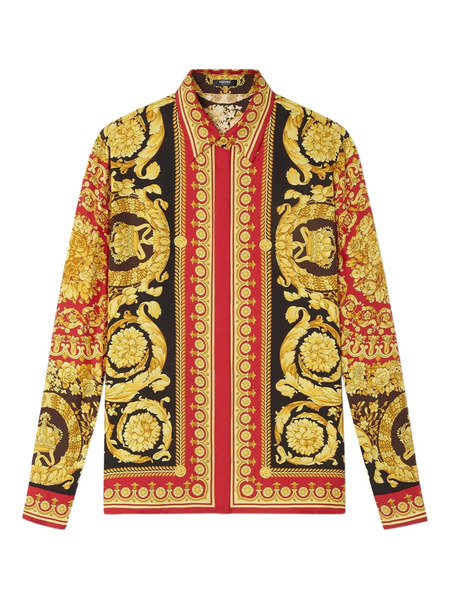 Versace Barocco Silk Shirt - Red 