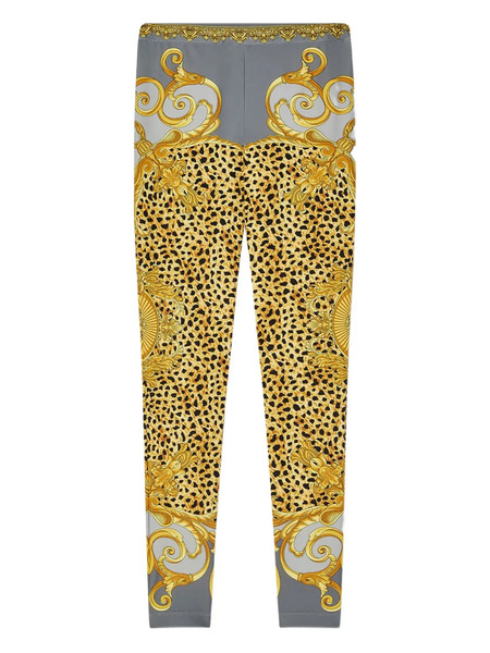  Versace Baroque-print Leggings - Yellow 