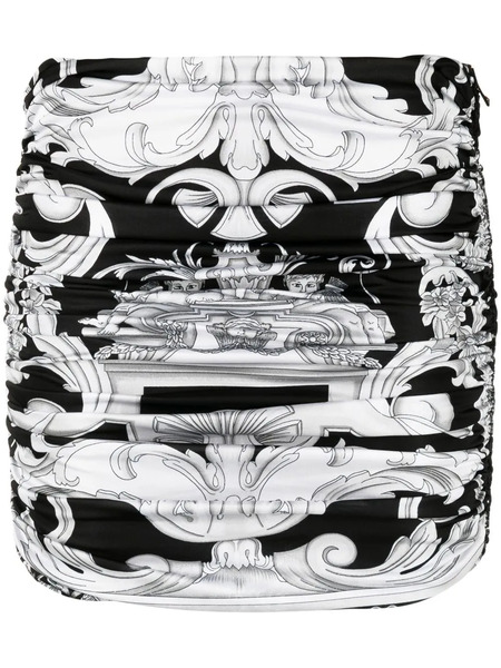  Versace Baroque-print Mini Skirt - Black 