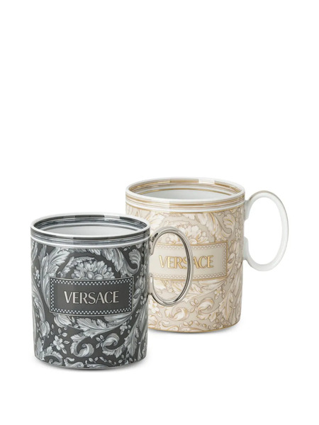  Versace Baroque-print Mug - Neutrals 