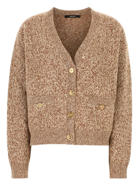  Versace Button-down Textured Cardigan - Neutrals 