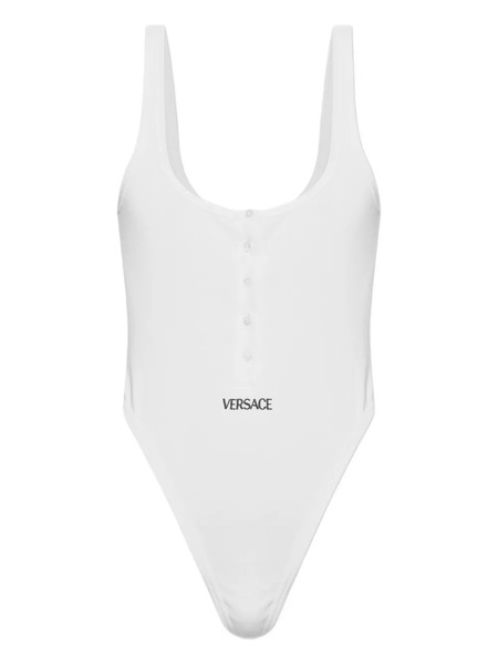 Versace Button-front Cotton Body - White 