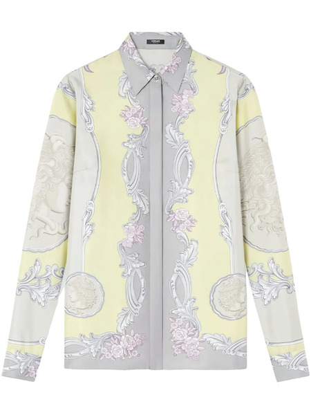  Versace Cameo Silk Shirt - Yellow 