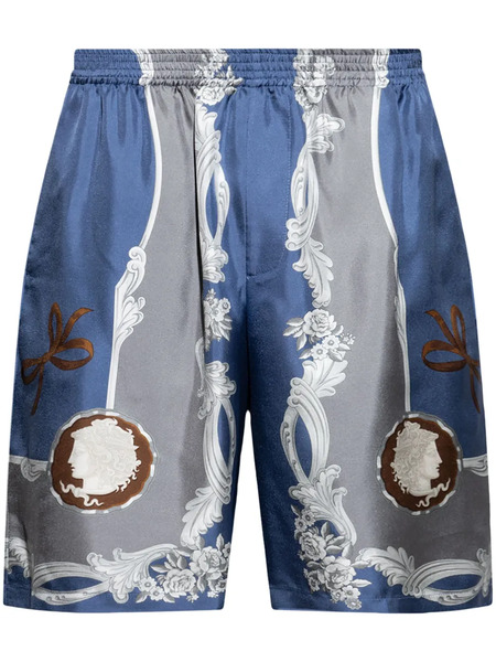  Versace Cameo Silk Shorts - 5ue30 Print 