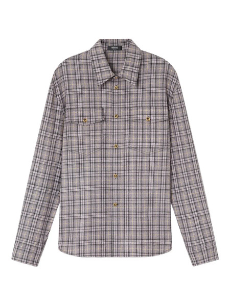 Versace Checked Long-sleeve Shirt - Purple 