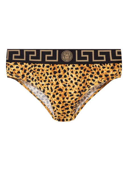  Versace Cheetah-print Briefs - Yellow 