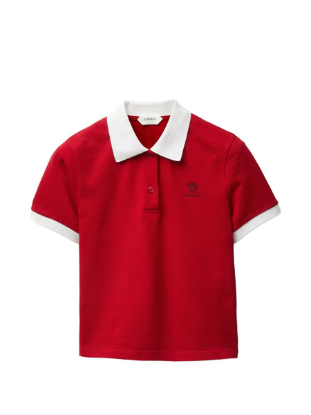  Versace Contrast-trim Polo Shirt - Red 
