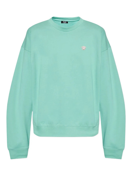  Versace Cotton Embroidered-logo Sweatshirt - Green 