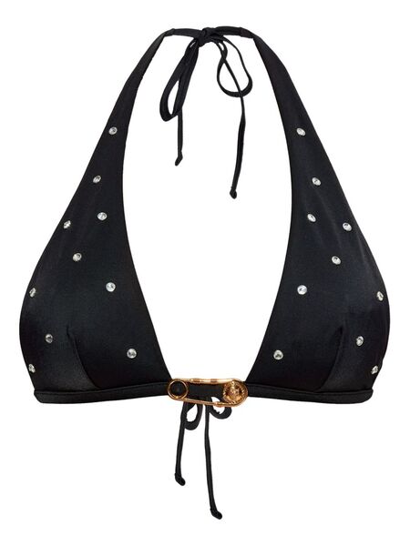 Versace Crystal-embellished Bikini Top - Black 