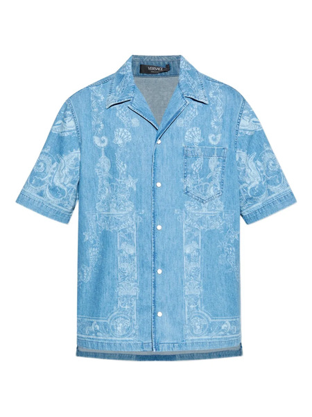 Versace Denim Printed Shirt - Blue 