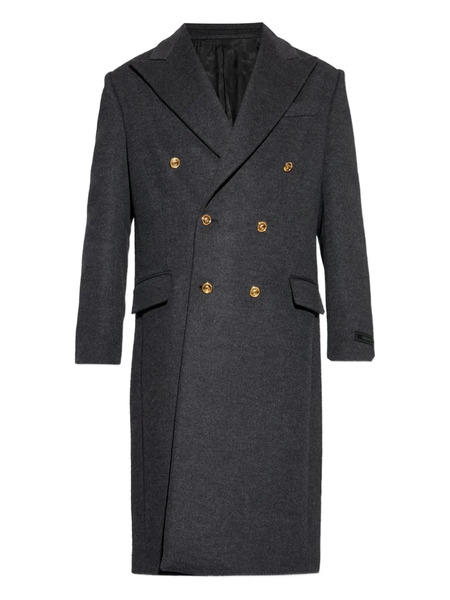  Versace Double-breasted Buttoned Coat - Grey 