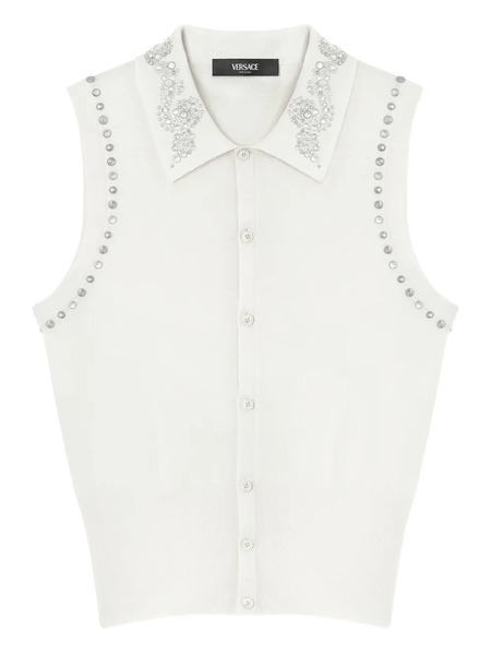  Versace Embellished Vest - White 